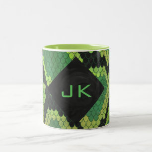 Monogram Snake Green und Black Zweifarbige Tasse
