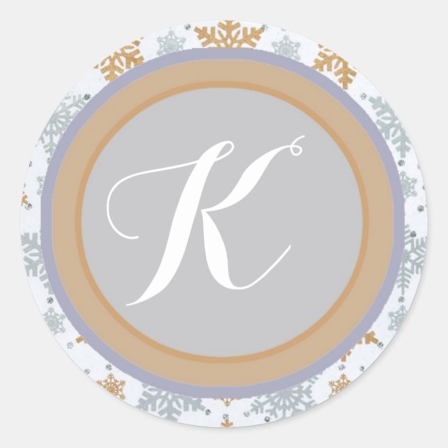 Monogram Snowflake Stickers (Vorderseite)