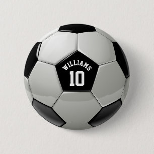 Monogram Soccer Ball Association Football Sports Button