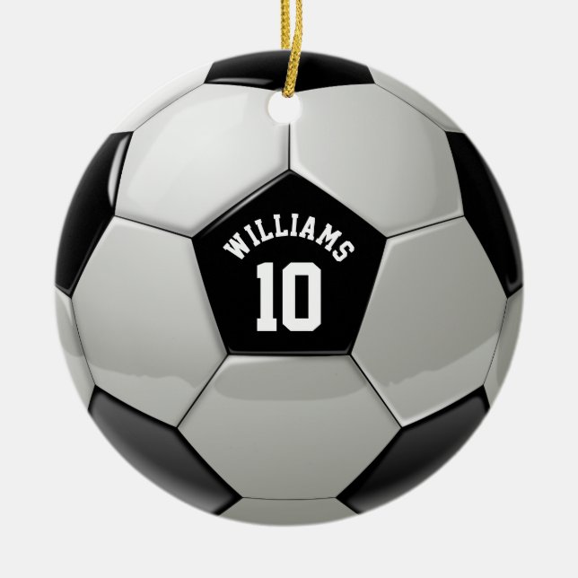 Monogram Soccer Ball Association Football Sports Keramik Ornament (Vorne)