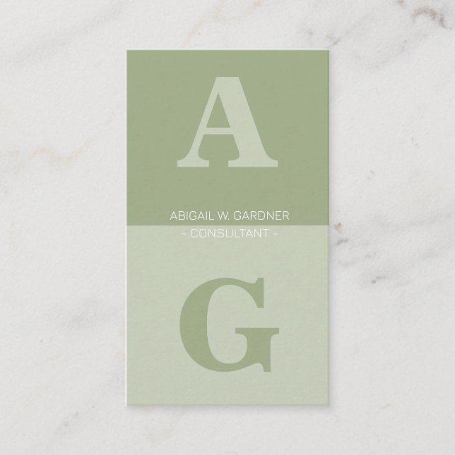 Monogram Social Media Mouse Green Business Card Visitenkarte (Vorderseite)