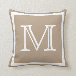MONOGRAM Solid beige Tan taupe schlichtes Kissen