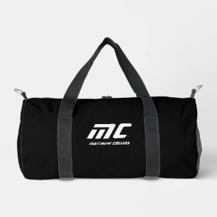 Monogram Solid Black Name Text Einfach für ihn Duffle Bag