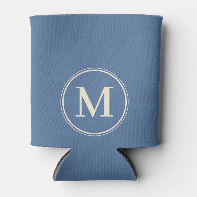 Monogram Solid Capri Blau Farbe Dosenkühler (Vorderseite)