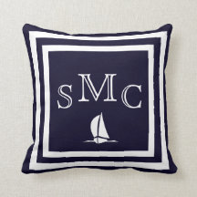 MONOGRAM Solid dunkelblau schlichtes Kissen