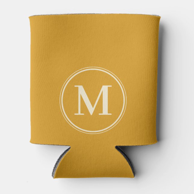 Monogram Solid Gebrannte Butterblume Farbe Dosenkühler (Vorderseite)