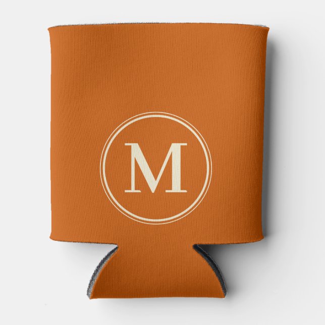 Monogram Solid Mitte des Jahrhunderts Kürbisfarbe Dosenkühler (Vorderseite)