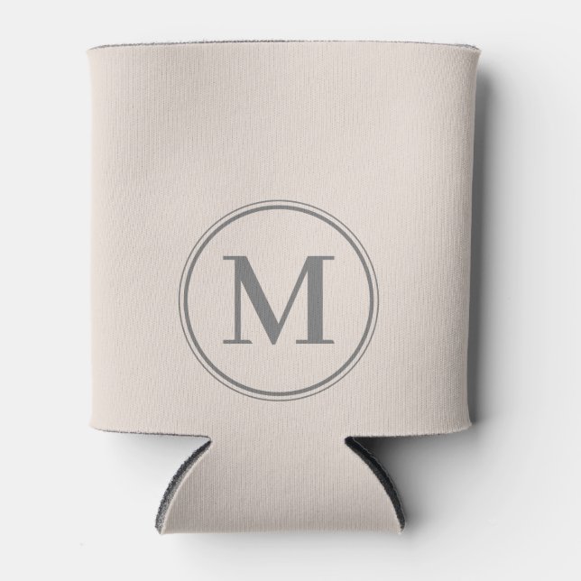 Monogram Solid Sandburg Rosa Farbe Dosenkühler (Vorderseite)