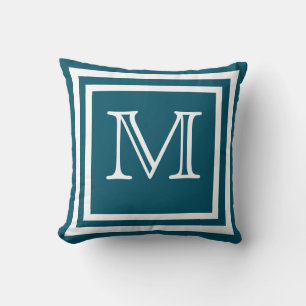 MONOGRAM Solid Soft Dark Navy Blue schlicht Throw Kissen