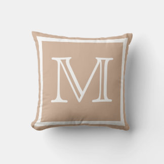 MONOGRAM Solid Tan taupe schlichtes Kissen