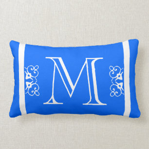 MONOGRAM solider heller Himmel Blauer Brauch Lendenkissen