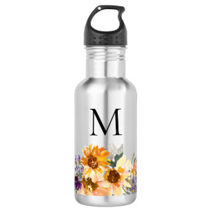 Monogram Sonnenblume Edelstahlflasche