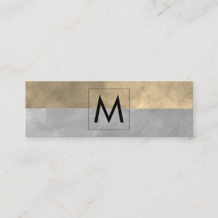 Monogram Sophisticed Sepia Gray Color Blocks Mini Visitenkarte