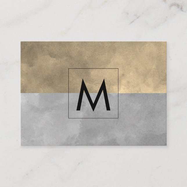 Monogram Sophisticed Sepia Gray Color Blocks Visitenkarte (Vorderseite)