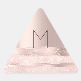 Monogram Spark Rose Blush Initialen Name Triangle Dreieckiger Aufkleber