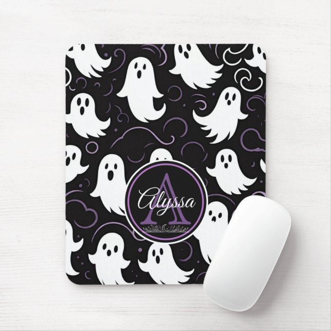 Monogram Spooky Ghosting Muster Mousepad (Mit Mouse)