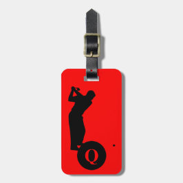 Monogram Sports Black Red Golf Gepäcktransport Gepäckanhänger