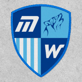 Monogram Sportsymbole Howling Wolf Head Blue