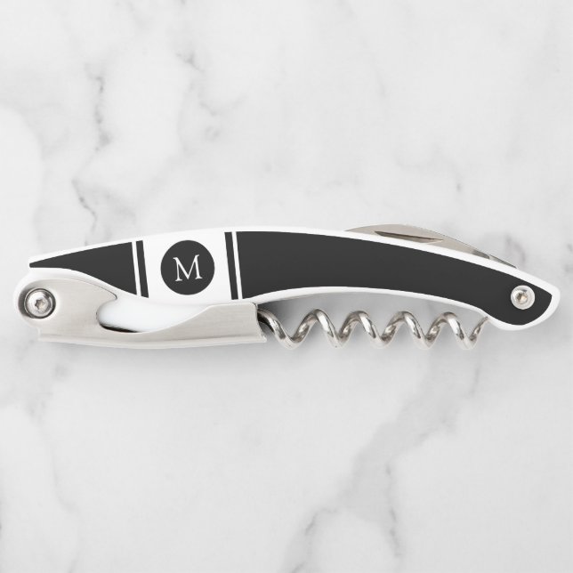 Monogram Sporty Streifen B&W Kellnermesser (Vorderseite)