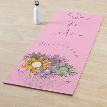 Monogram Spring in Action Daisy Florals Pink