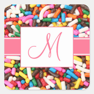 Monogram Sprinkler Stickers