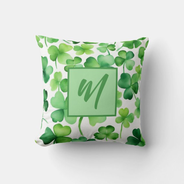 Monogram St Patricks Day Kissen (Vorderseite)
