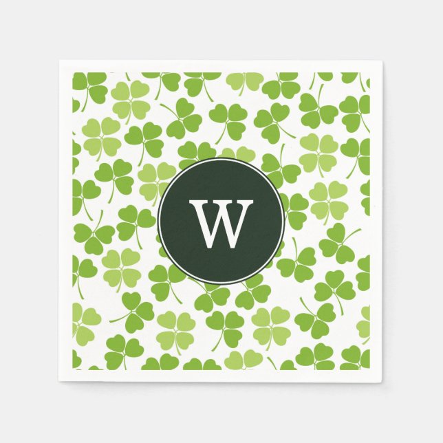 Monogram St. Patrick's Day Party Napkins Serviette (Vorderseite)