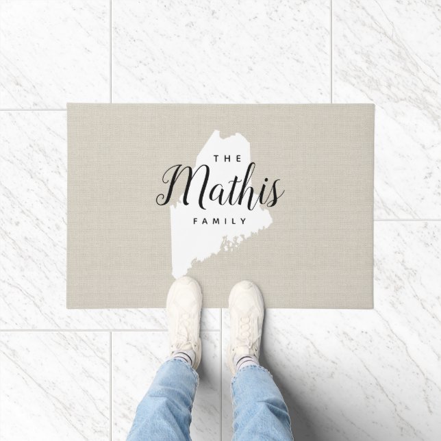 Monogram-Staat-Doormat der Maine-Familie Fußmatte (Indoor)