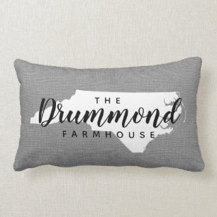 Monogram Staat-Kissen der North Carolina-Familie Lendenkissen