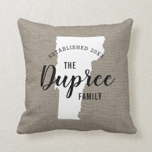 Monogram Staat-Kissen der Vermont-Familie Kissen