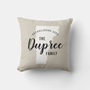Monogram Staat-Kissen der Vermont-Familie Kissen