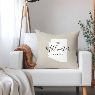 Monogram-Staat-Kopfkissen der Arizona-Familie Kissen