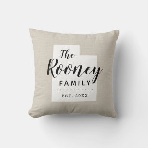 Monogram Staat Throw Kissen der Utah-Familie