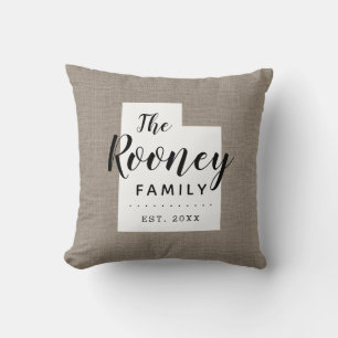 Monogram Staat Throw Kissen der Utah-Familie