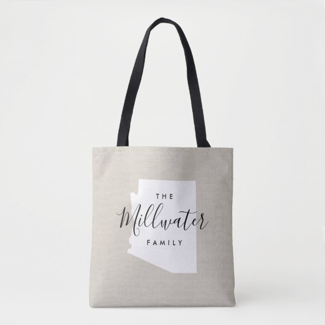 Monogram Staat Tote Bag der Familie Arizona (Vorderseite)