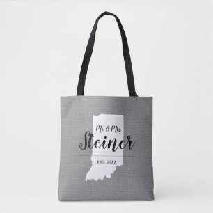 Monogram Staat Tote Bag der Familie Indiana