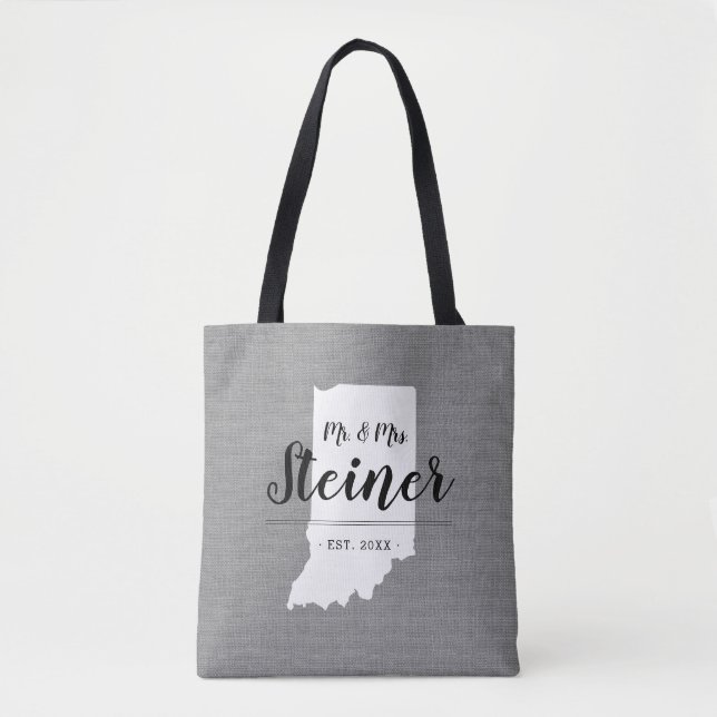 Monogram Staat Tote Bag der Familie Indiana (Vorderseite)