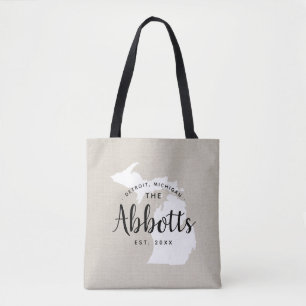 Monogram Staat Tote Bag der Michigan-Familie