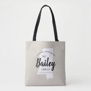Monogram Staat Tote Bag der Mississippi-Familie