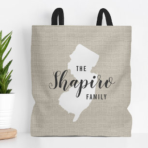 Monogram Staat Tote Bag der New Jersey-Familie