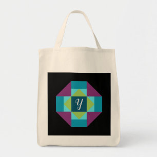 Monogram Stall Quilt Block-Leinwand Tragetasche