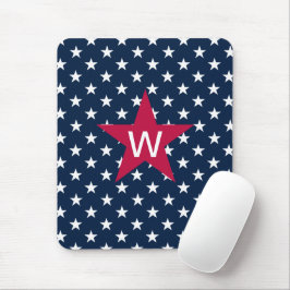 Monogram Star Red White Blue Mousepad