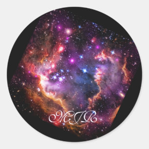 Monogram Starry Wingtip von Small Magellanic Cloud Runder Aufkleber