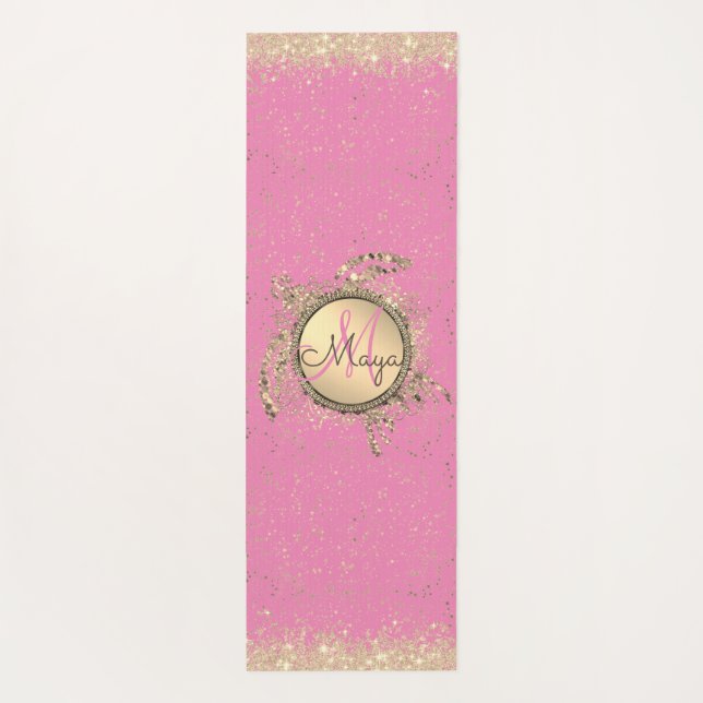 Monogram-Stars auf rosa Yoga Mat Yogamatte (Rückseite)
