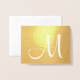 Monogram Stilvolle Skripte Initial Folded Gold Folienkarte