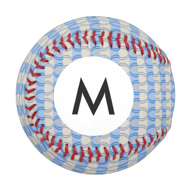 Monogram Stock Candystripe Blue Tan Baseball (Vorderseite Links)