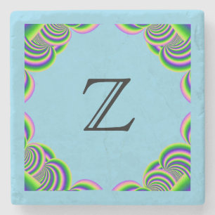 Monogram, Stone Untersetzer MultiColor Frame & LtB