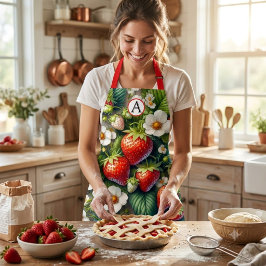 Monogram Strawberry All-over Print Schürze