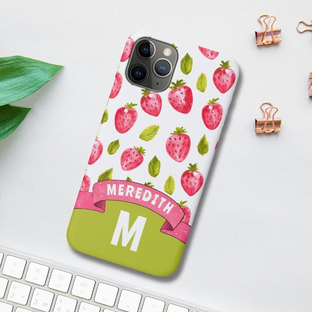 Monogram Strawberry Case-Mate iPhone Hülle (Von Creator hochgeladen)