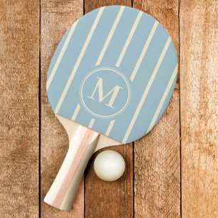 Monogram Streifenmuster Hell Himmel Farbe Tischtennis Schläger